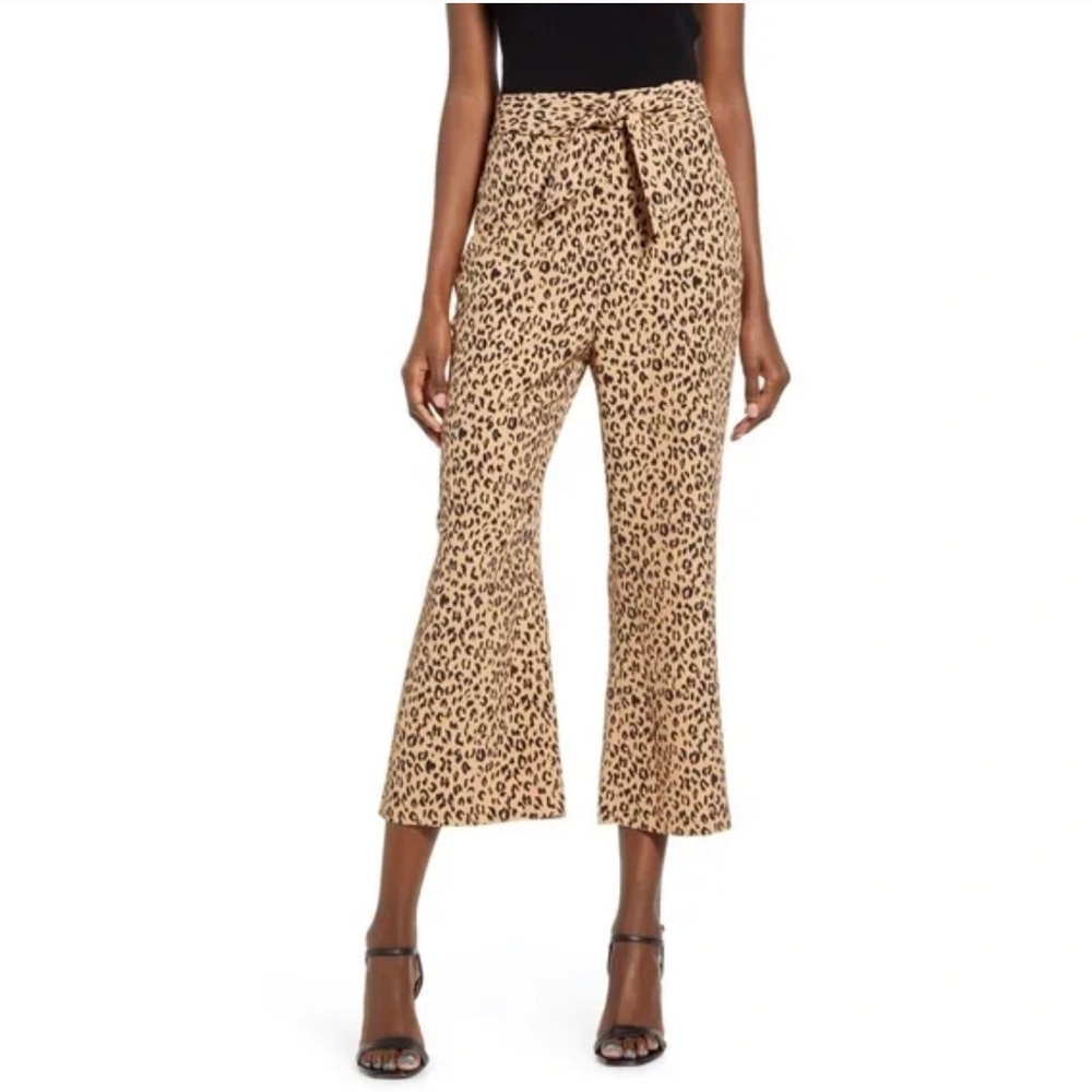 LEITH cheetah print pants, XS